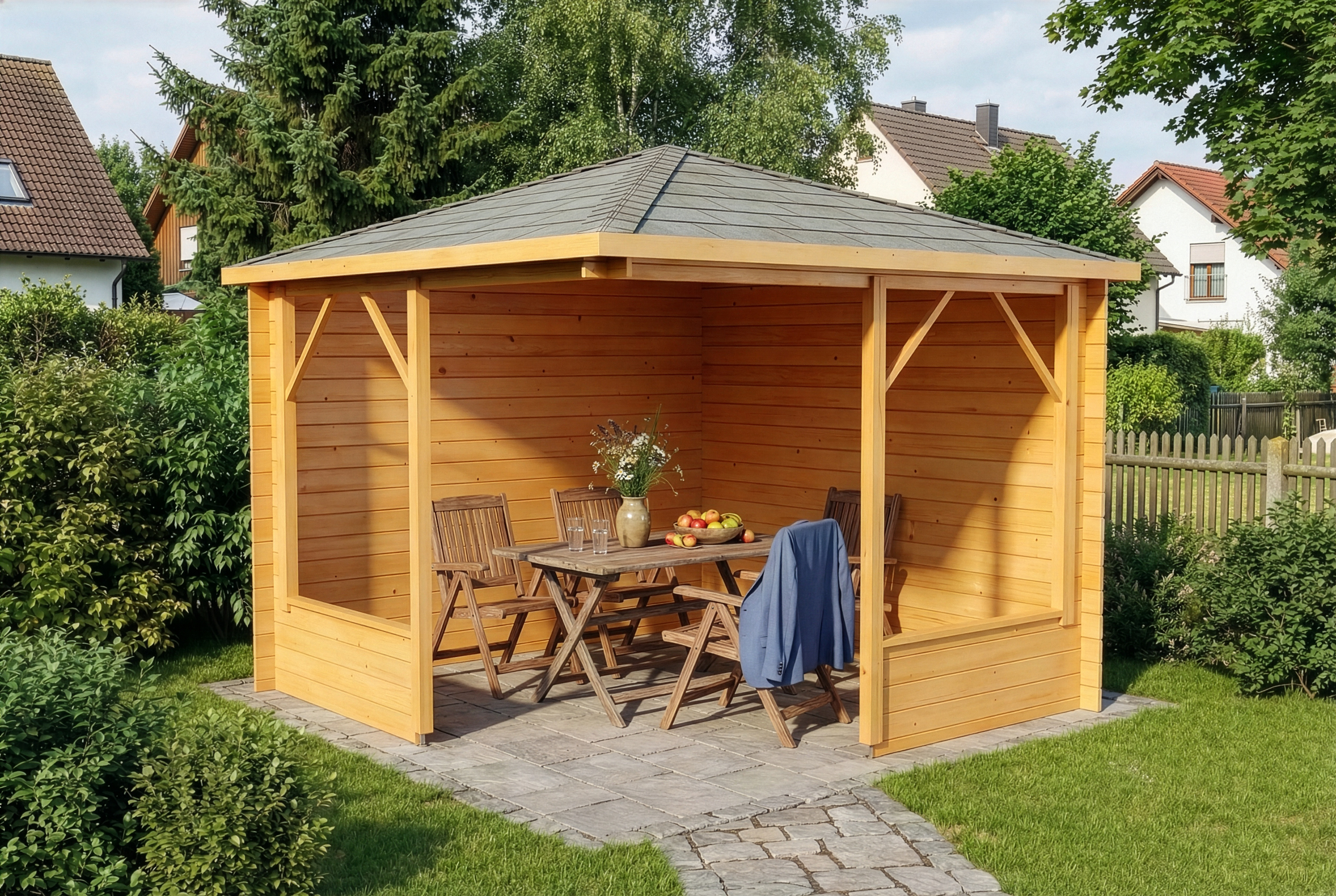 Rabatt: 13 % 5-Eck Gartenlaube Maik 28 9m² Unkategorisiert online kaufen