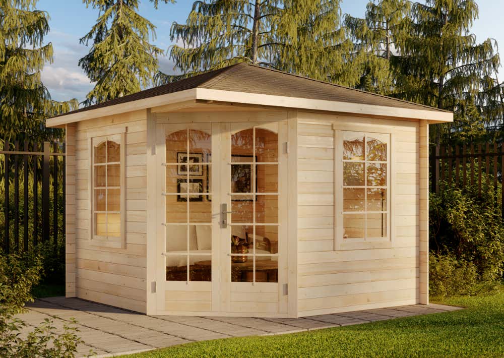 Rabatt: 15 % 5-Eck Holz-Gartenhaus Viking 9m² Unkategorisiert online kaufen