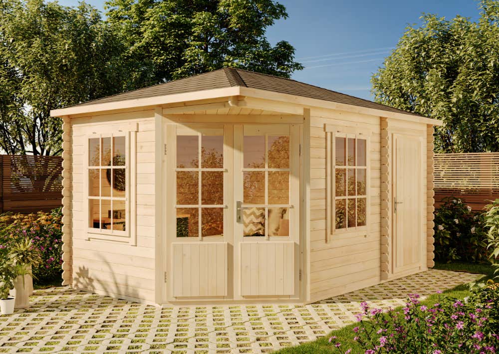 Rabatt: 17 % 5-Eck Holz-Gartenhaus Rhein 15m² Unkategorisiert online kaufen
