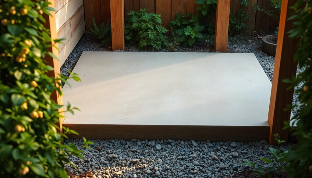 Fundamentvorbereitung für die Gartendusche