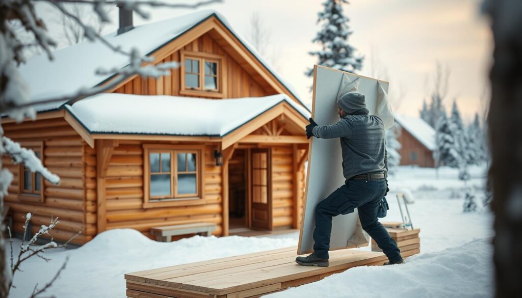 Montage der Dämmung