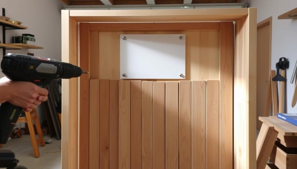 Querlatten und Rückwand Installation