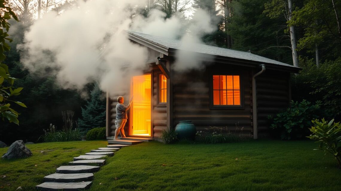 Finnische Sauna im Garten