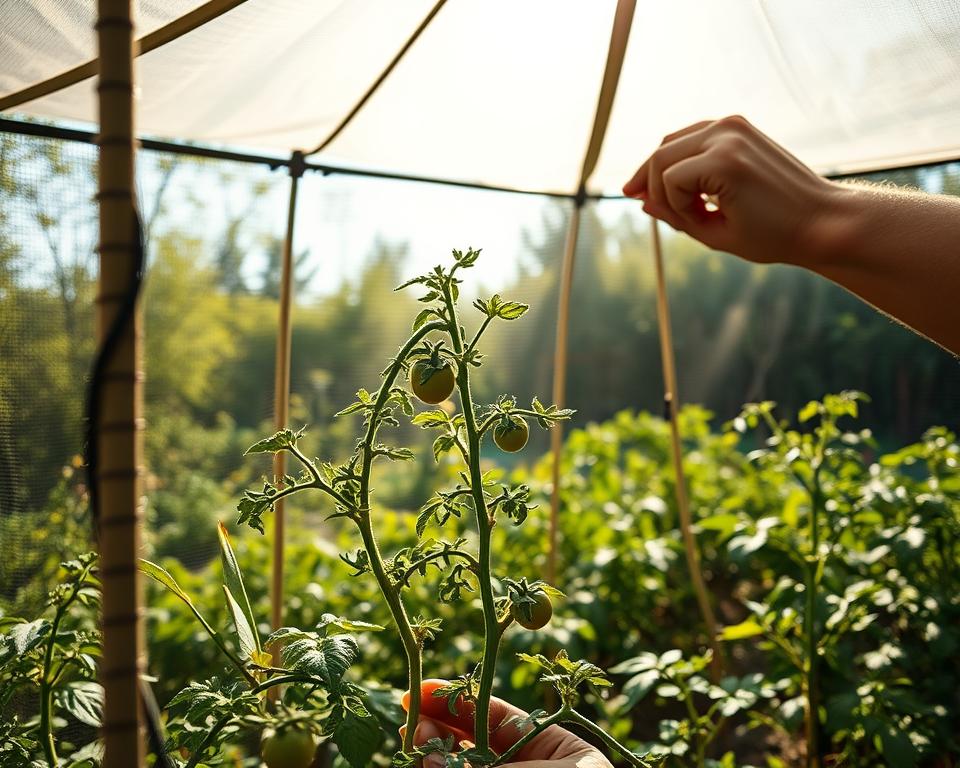 Wartung des stabilen Tomatenzelts