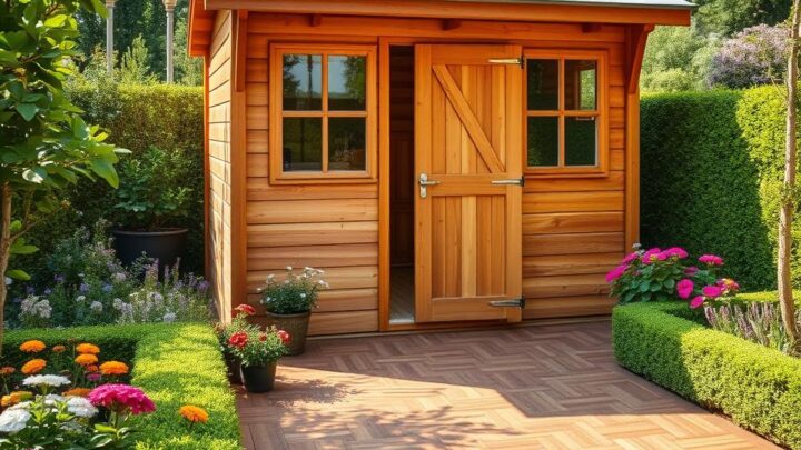 Bodenbedeckung in der Gartenhütte