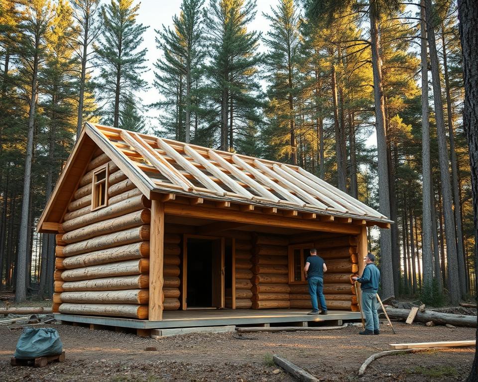 Blockhaus-Aufbau Schritt für Schritt